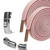 Maxbell Elastic No Tie Shoelaces Shoe Laces Quick Flat Adults Trainer  Pink