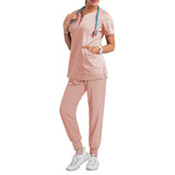 Maxbell Nursing Work Scrub Care Worker Tunic Nurse Uniform Pet Beauty Lab pink S