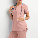 Maxbell Nursing Work Scrub Care Worker Tunic Nurse Uniform Pet Beauty Lab pink S