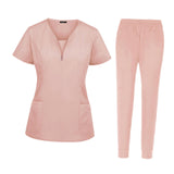 Maxbell Nursing Work Scrub Care Worker Tunic Nurse Uniform Pet Beauty Lab pink S