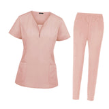 Maxbell Nursing Work Scrub Care Worker Tunic Nurse Uniform Pet Beauty Lab pink S