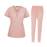 Maxbell Nursing Work Scrub Care Worker Tunic Nurse Uniform Pet Beauty Lab pink S