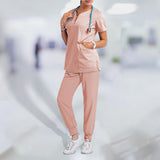 Maxbell Nursing Work Scrub Care Worker Tunic Nurse Uniform Pet Beauty Lab pink S