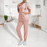 Maxbell Nursing Work Scrub Care Worker Tunic Nurse Uniform Pet Beauty Lab pink S