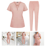 Maxbell Nursing Work Scrub Care Worker Tunic Nurse Uniform Pet Beauty Lab pink S