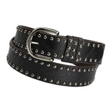 Maxbell Casual Punk Lady Rivet Bright Skinny Waistband for Party Ladies Girls Black