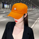 Maxbell Baseball Hat Sun Visor Hair Messy Bun Athletic for Sports Unisex orange