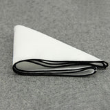 Maxbell White Handkerchief Pocket Towel Groom Suit Accessories Hanky Pocket Square Black