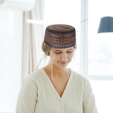 Maxbell Muslim Kufi Hat Prayer Beanie Religious Turkish Namaz Embroidery Skull Caps S Brown Orange