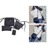 Maxbell Set of 4Pcs Shoulder Bags Ladies PU Handbag Kit Satchel Purse Tote Black