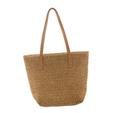 Maxbell Square Straw Beach Bag Woven Shoulder Bag Bohemian Summer Lady Handbags Light Brown