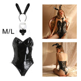 Maxbell Bunny Costume Cosplay Bodysuit Girls W/ Bunny Ears for Fancy Dress Christmas M