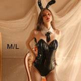 Maxbell Bunny Costume Cosplay Bodysuit Girls W/ Bunny Ears for Fancy Dress Christmas M