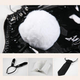 Maxbell Bunny Costume Cosplay Bodysuit Girls W/ Bunny Ears for Fancy Dress Christmas L