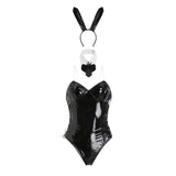 Maxbell Bunny Costume Cosplay Bodysuit Girls W/ Bunny Ears for Fancy Dress Christmas L