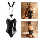 Maxbell Bunny Costume Cosplay Bodysuit Girls W/ Bunny Ears for Fancy Dress Christmas L