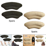 Maxbell 5 Pairs Heel Grips Pads Soft Sponge Foot Cushioning High Heel Inserts Black