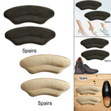 Maxbell 5 Pairs Heel Grips Pads Soft Sponge Foot Cushioning High Heel Inserts Black