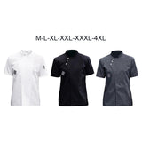 Maxbell Chef Jacket Short Sleeve Cooking Clothes Simple Chef Coat for Restaurant White M