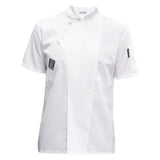 Maxbell Chef Jacket Short Sleeve Cooking Clothes Simple Chef Coat for Restaurant White M