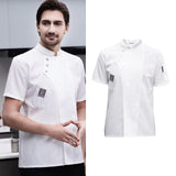 Maxbell Chef Jacket Short Sleeve Cooking Clothes Simple Chef Coat for Restaurant White XL