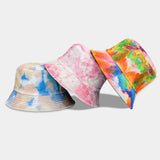 Maxbell Bucket Hat Tie Dye UV Protection Wide Brim Sun Hat for Travel Hunting Hiking Orange