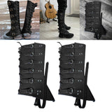 Maxbell Medieval Lace up Buckle Shoes Cover Photo Props for Cosplay Accessories Black