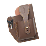 Maxbell Retro Men Waist Bag Hip Packs with Belt Loop PU Waist Holster Bag  Cofee