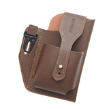 Maxbell Retro Men Waist Bag Hip Packs with Belt Loop PU Waist Holster Bag  Cofee