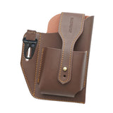 Maxbell Retro Men Waist Bag Hip Packs with Belt Loop PU Waist Holster Bag  Cofee