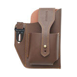 Maxbell Retro Men Waist Bag Hip Packs with Belt Loop PU Waist Holster Bag  Cofee