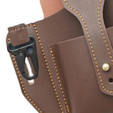 Maxbell Retro Men Waist Bag Hip Packs with Belt Loop PU Waist Holster Bag  Cofee