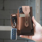 Maxbell Retro Men Waist Bag Hip Packs with Belt Loop PU Waist Holster Bag  Cofee