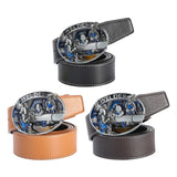 Maxbell Casual Leather Belt Waist Strap Metal Buckle Cowboy for Men Gift black