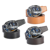 Maxbell Casual Leather Belt Waist Strap Metal Buckle Cowboy for Men Gift black