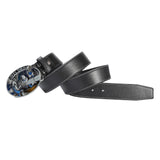 Maxbell Casual Leather Belt Waist Strap Metal Buckle Cowboy for Men Gift black