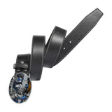 Maxbell Casual Leather Belt Waist Strap Metal Buckle Cowboy for Men Gift black