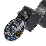 Maxbell Casual Leather Belt Waist Strap Metal Buckle Cowboy for Men Gift black