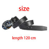 Maxbell Casual Leather Belt Waist Strap Metal Buckle Cowboy for Men Gift black