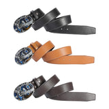 Maxbell Casual Leather Belt Waist Strap Metal Buckle Cowboy for Men Gift black
