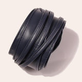 Maxbell Flexible Wide Waist Belt PU Leather Fashion Durable for Girl Dark Blue