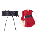 Maxbell Flexible Wide Waist Belt PU Leather Fashion Durable for Girl Dark Blue