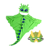 Maxbell Dragon Costume Cloak for Dinosaur Dress up Toys Birthday Party green