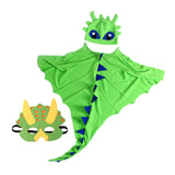 Maxbell Dragon Costume Cloak for Dinosaur Dress up Toys Birthday Party green