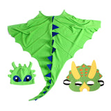 Maxbell Dragon Costume Cloak for Dinosaur Dress up Toys Birthday Party green