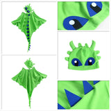 Maxbell Dragon Costume Cloak for Dinosaur Dress up Toys Birthday Party green