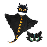 Maxbell Dragon Costume Cloak for Dinosaur Dress up Toys Birthday Party black