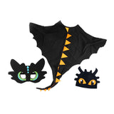 Maxbell Dragon Costume Cloak for Dinosaur Dress up Toys Birthday Party black