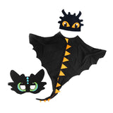 Maxbell Dragon Costume Cloak for Dinosaur Dress up Toys Birthday Party black