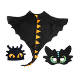 Maxbell Dragon Costume Cloak for Dinosaur Dress up Toys Birthday Party black